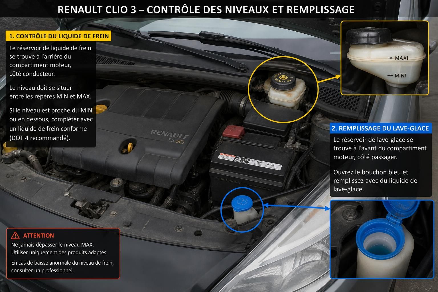 découvrez comment vérifier facilement les différents niveaux et faire le plein sur votre renault clio 3 pour assurer son bon fonctionnement et prolonger sa durée de vie.